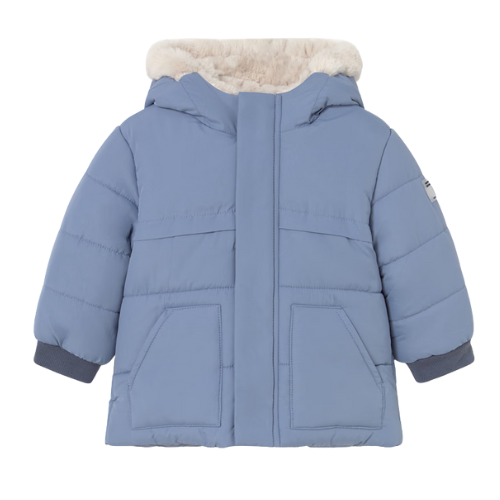 Mayoral Baby Boys Blue Faux Trim Coat