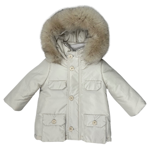 Bimbalo Boys Beige Fur Hooded Coat