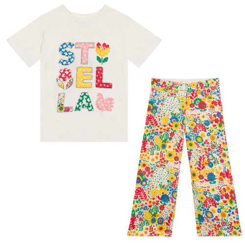 Stella McCartney Girls Flower Jeans Set