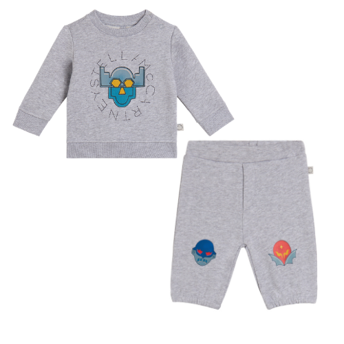 Stella McCartney Baby Grey Superhero Jogsuit