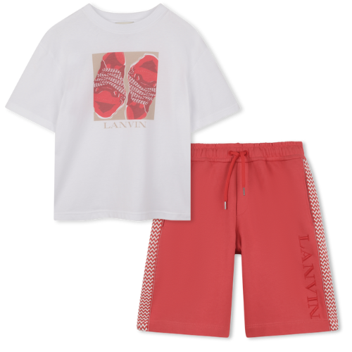 Lanvin Boys Red Shorts Set