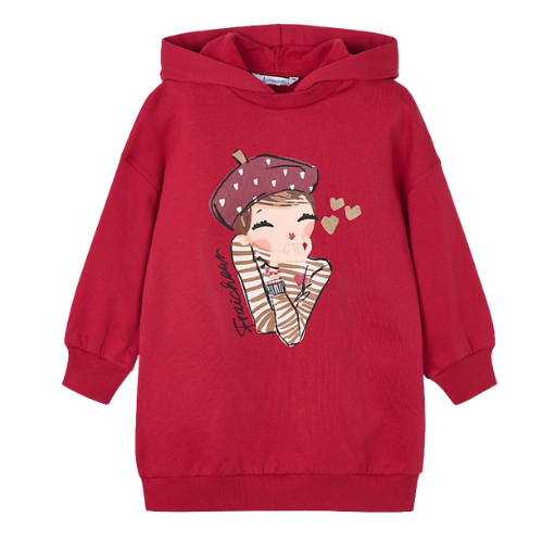 Mayoral Girls Red Hooded Dress