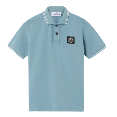 Stone Island Junior Blue Short Sleeve Polo