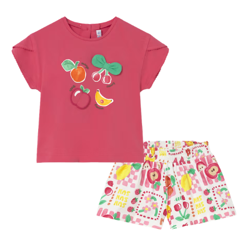 Mayoral Baby Multi Fruit Shorts Set
