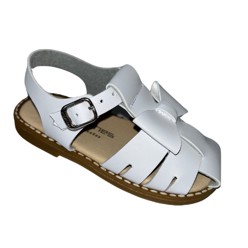 Andanines Girls White Bow Sandals