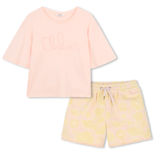 Chloé Girls Yellow/Pink Shorts Set