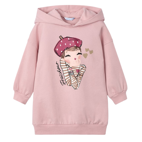 Mayoral Girls Pink Hooded Dress