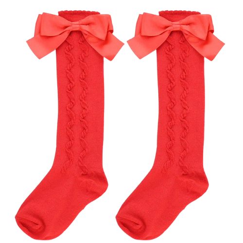 Pex Red Bow 'Grazia' Knee Socks