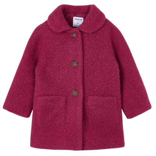 Mayoral Girls Cherry Red Shearling Coat