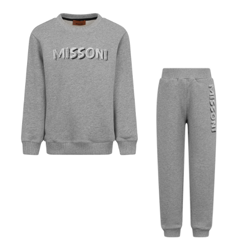 Missoni Boys Grey Logo Jogsuit