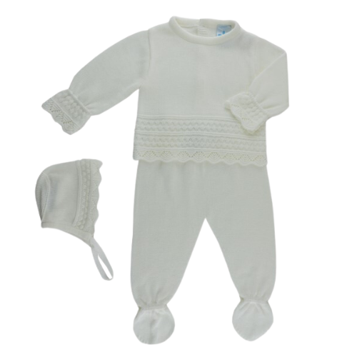 Sardon Baby Ivory Knit Outfit