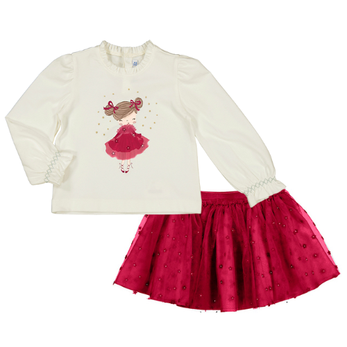 Mayoral Baby Red Tulle Skirt Set