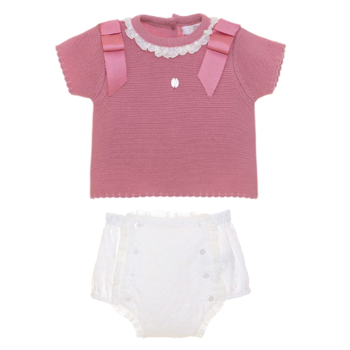 Patachou Baby Knit Dusky Pink Bloomers Set