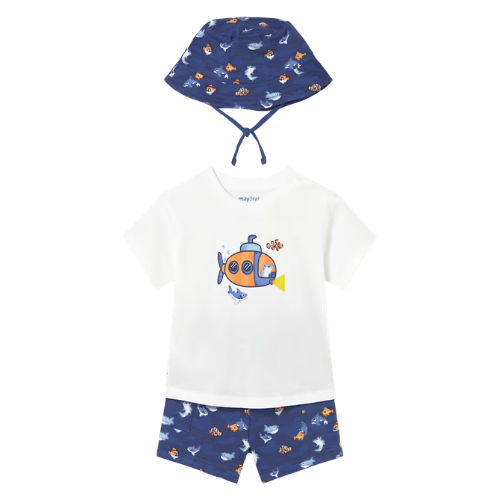 Mayoral Baby Blue Fish Shorts Set