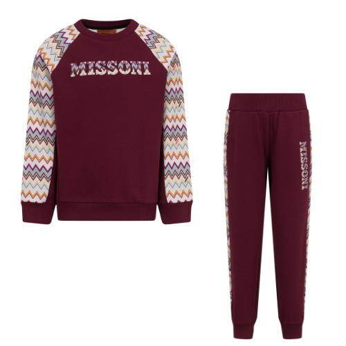 Missoni Boys Maroon Zig Zag Jogsuit