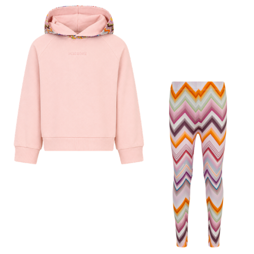 Missoni Girls Pink & Orange Zig Zag Leggings Set