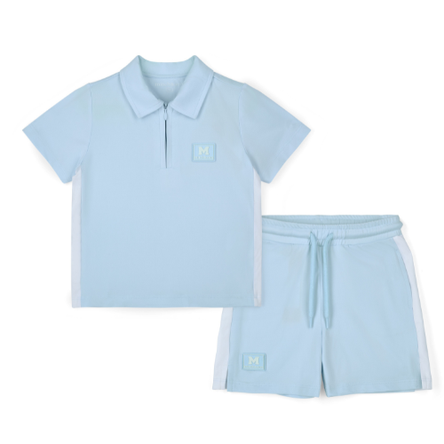 Mitch & Son Boys Blue Poly 'Osiris' Polo Set