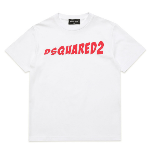 DSQUARED2 Boys White & Red Logo T-Shirt