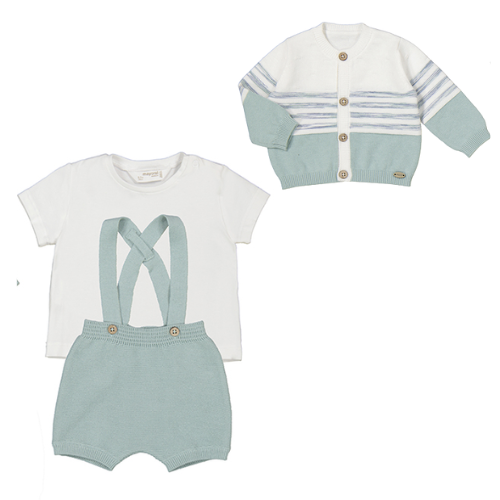 Mayoral Baby Boys Mint Knit Dungaree Set