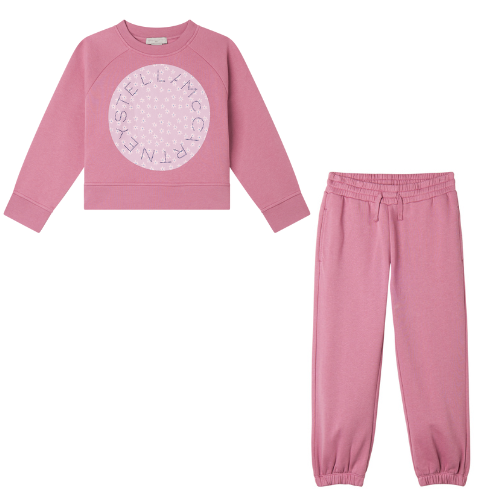 Stella McCartney Girls Pink Logo Jogsuit