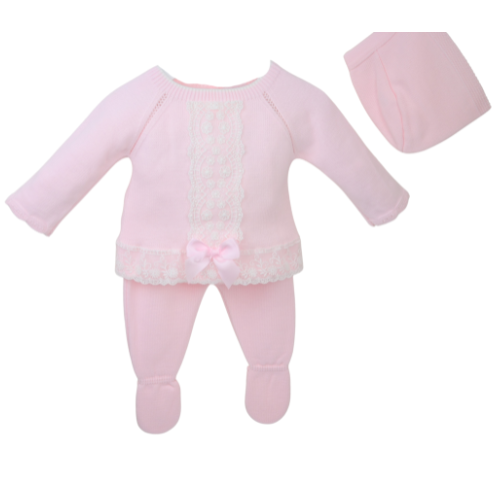 Pex Baby Girls Pink Knit Florence Outfit