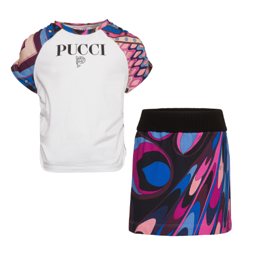 Emilio Pucci Girls Print Skirt Set