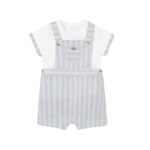 Mayoral Baby Boys Blue Stripe Dungarees