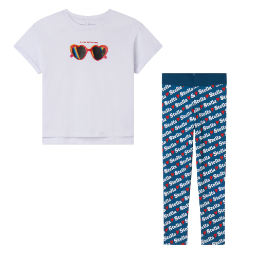 Stella McCartney Girls Navy Logo Leggings Set