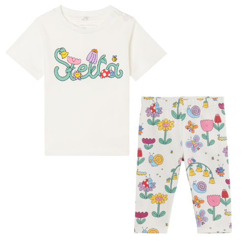 Stella McCartney Baby White Logo Leggings Set