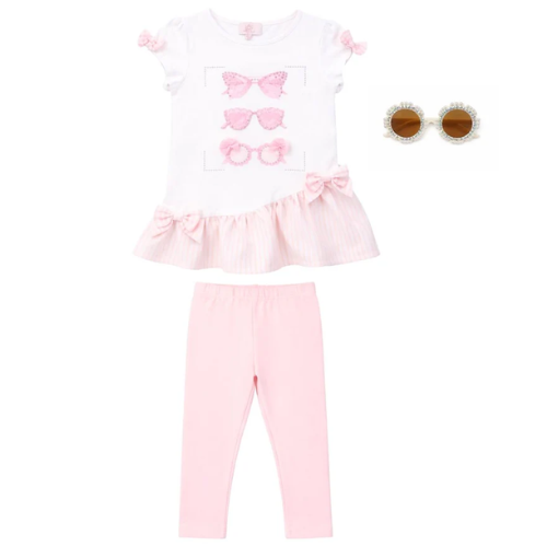 Caramelo Girls Pink Sunglasses Leggings Set
