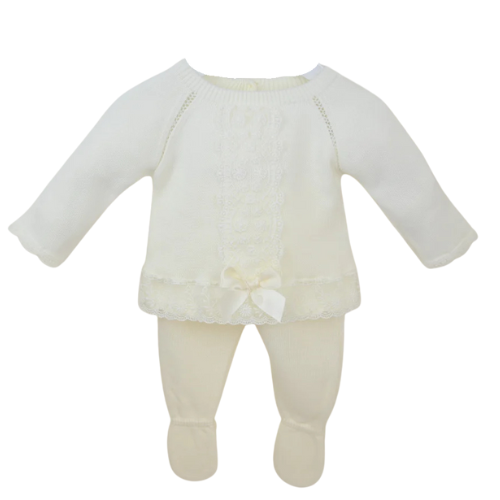 Pex Baby Girls Ivory Knit Florence Outfit