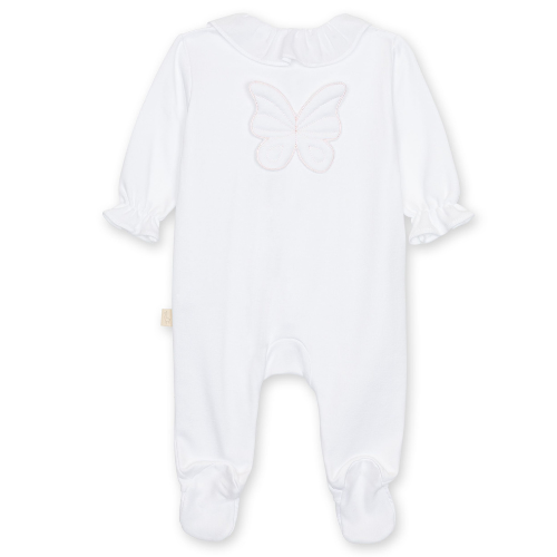 Baby Gi White Cotton Butterfly Babygrow