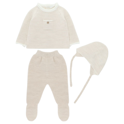 Martin Aranda Beige Stripe Three Piece Outfit