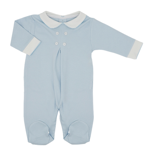 Sardon Baby Blue Button Babygrow
