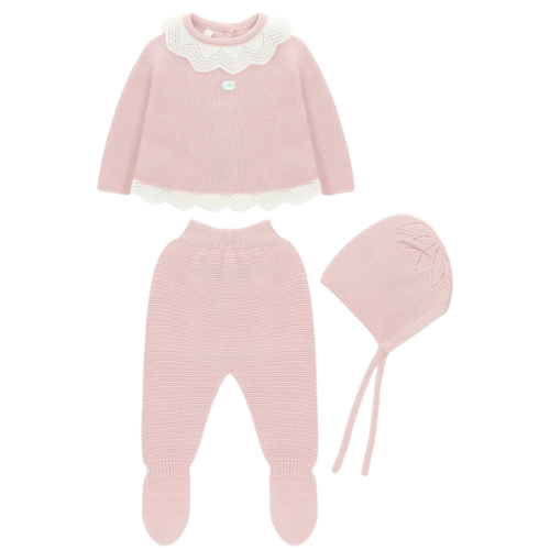 Martin Aranda Pink Knit Three Piece Outfit