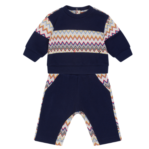 Missoni Baby Navy Zig Zag Jogsuit