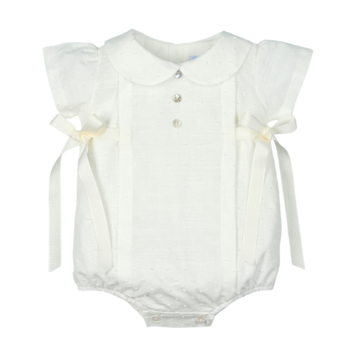 Mac Ilusion Baby Ivory Bow Romper