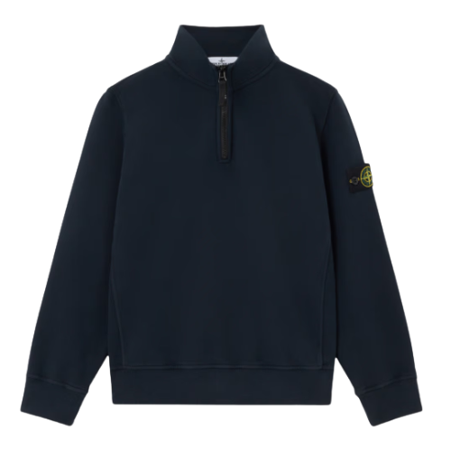 Stone Island Junior Navy Half Zip Sweatshirt