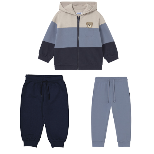 Mayoral Baby Boys Blue Bear Three Piece Jogsuit