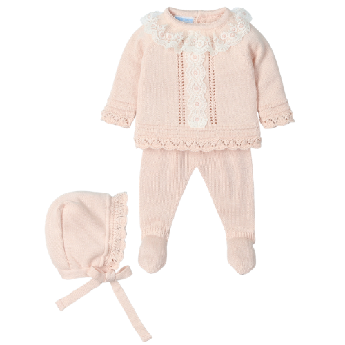 Mac Ilusion Baby Nude Lace Outfit & Bonnet