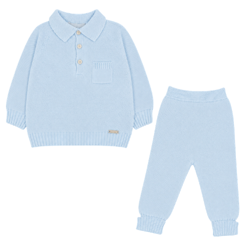 Martin Aranda Pale Blue Knit Polo Outfit