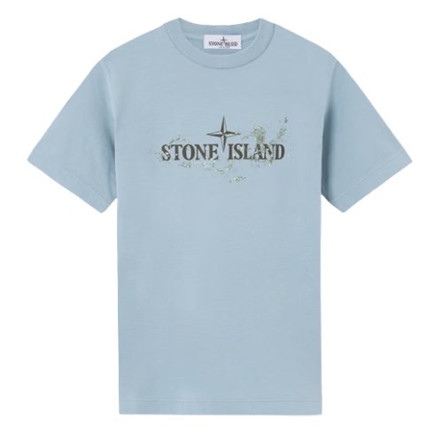 Stone Island Junior Blue Logo T-Shirt