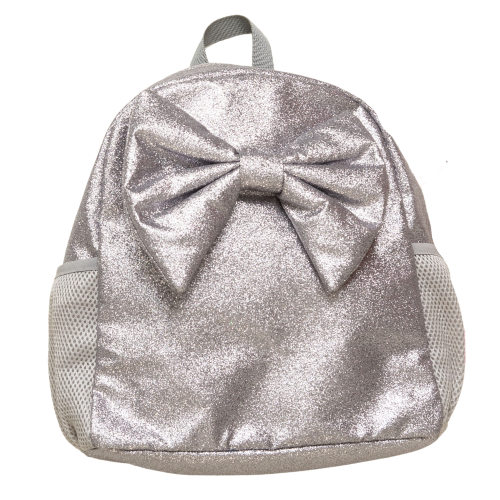 Caramelo Girls Grey Glitter Bow Backpack