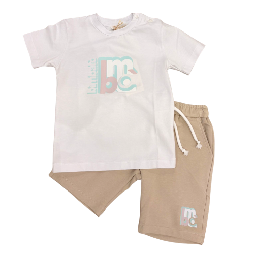 Bimbalo Baby Boys Beige Shorts Set