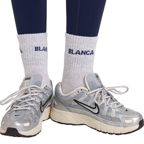 Blanca Sport Girls Grey/Navy Logo Socks