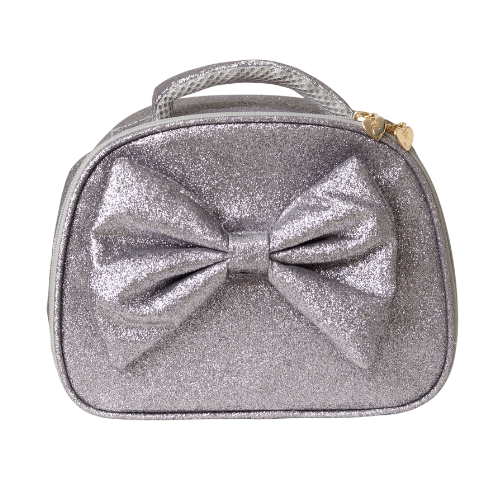 Caramelo Girls Grey Glitter Bow Lunchbag