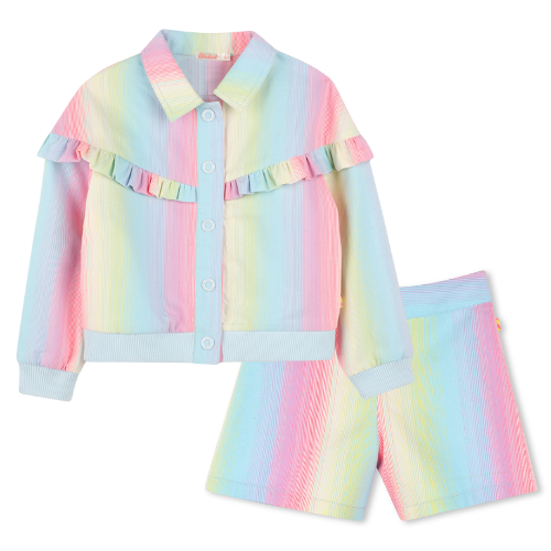 Billieblush Girls Stripe Denim Shorts Set