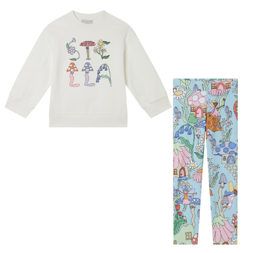 Stella McCartney Girls Blue Mushroom Leggings Set