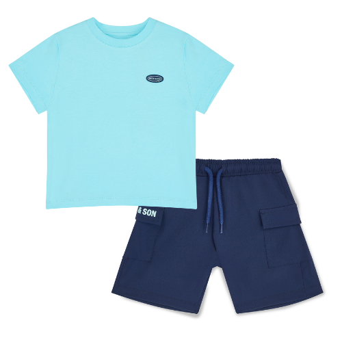 Mitch & Son Boys 'Hunter & Hamish' Navy Shorts Set