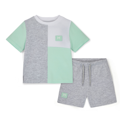 Mitch & Son Boys Mint 'Otto' Colourblock Shorts Set